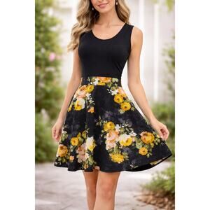 Miusol Floral Fit & Flare Dress Women’s Small Stretch Summer Dress